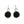 Kelly - Stunning 24K gold and black large circular dangle earrings