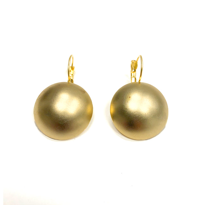 Kathy - Lovely 24K gold medium-sized semi circle dangle earrings