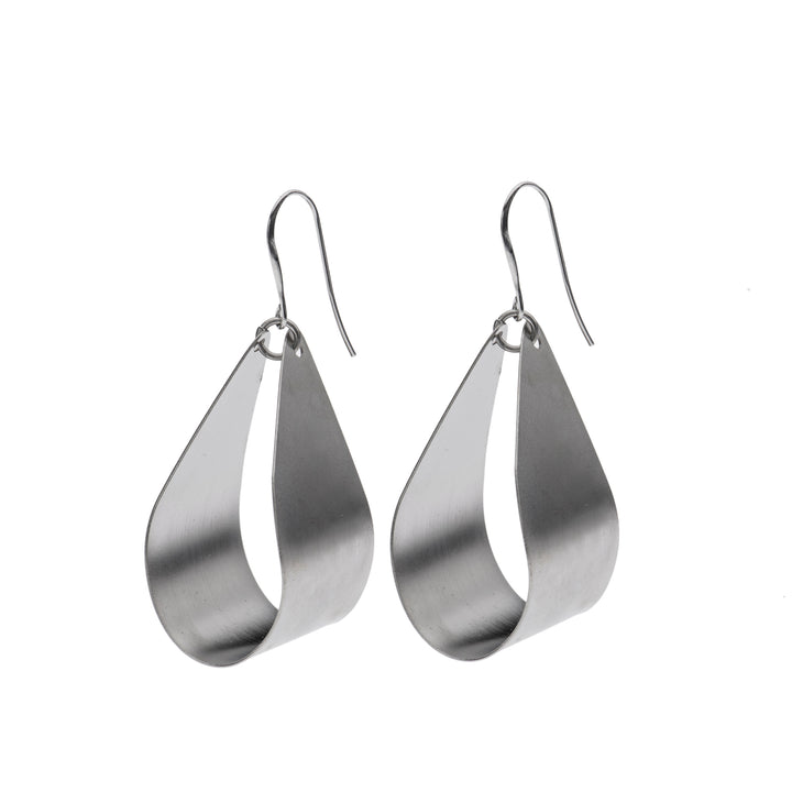 Mila - Sterling silver large teardrop shaped earrings