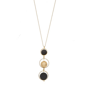 Evelyn Long grey and 24K gold pendant necklace