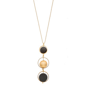 Evelyn Long black and 24K gold pendant necklace