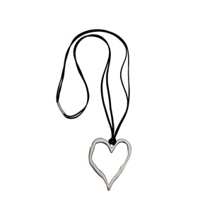 Morgan - Sterling silver heart statement necklace & earrings