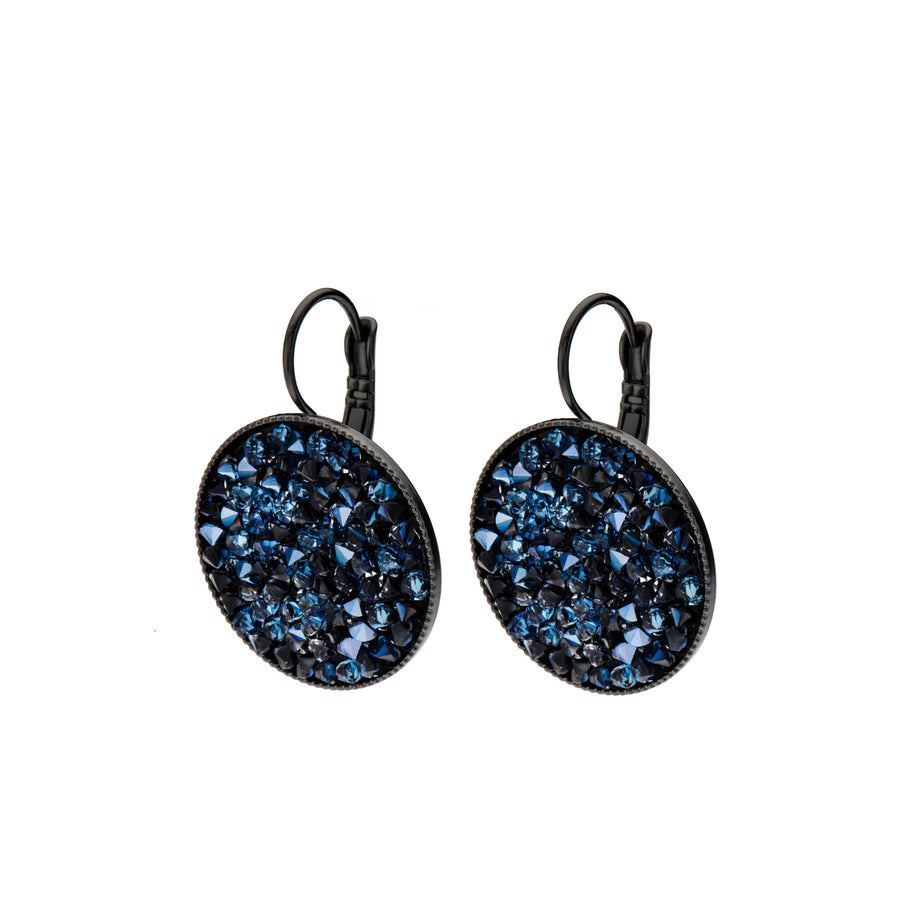Grace Blue Swarovski crystal pave earrings