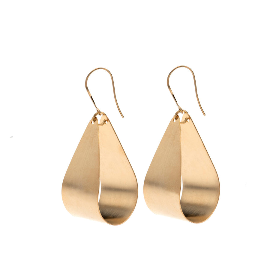 Mila - 24K gold large teardrop shaped earrings