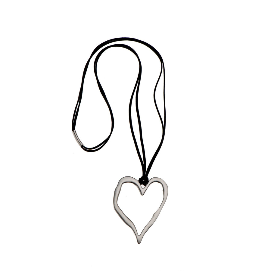 Morgan - Golden heart statement necklace & earrings