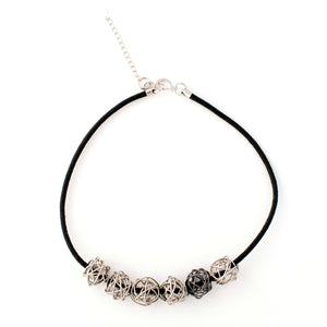 Nancy - Modern silver wire balls collar necklace