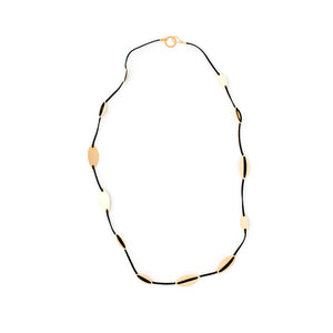 Naomi - Long cord & gold elements necklace