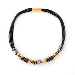 Susan - Modern wrapped wire collar necklace