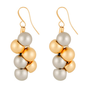 Isabella - Festive gold & silver cluster earrings
