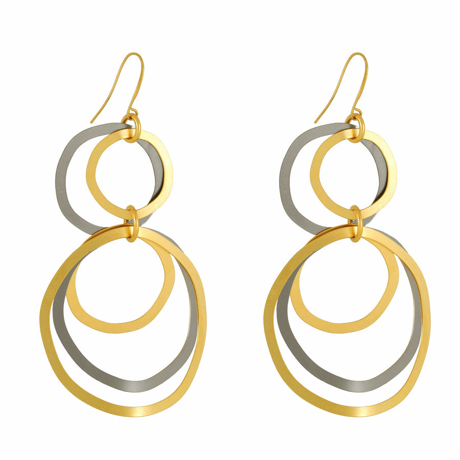 Harper - Modern gold & silver hoop earrings