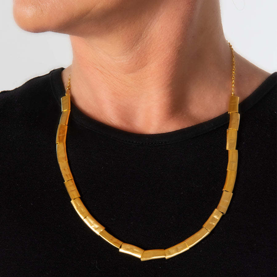 Ruth - Modern gold rectangles collar necklace