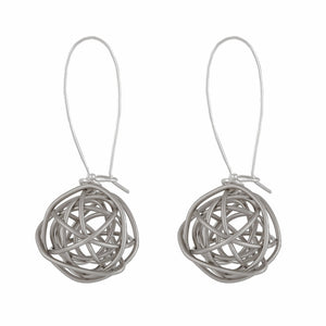 Jenny - Sterling silver wire ball dangle earrings