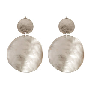 Olivia - Gold hammered metal disc earrings